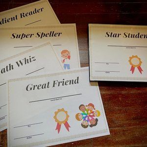 set of 5 school awards